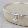 Sterling Silver Shell Charm Bangle