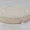 Sterling Silver Charm Anklet Tilted Heart