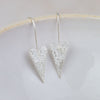 Sterling Silver Long Heart Earrings