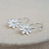 Sterling Silver Daisy Charm Hoops