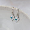 Sterling Silver Diamond and Turquoise Earrings
