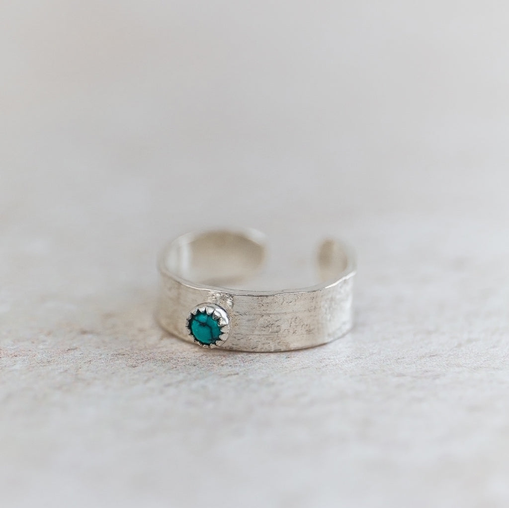 Sterling Silver Semi Precious Toe Ring