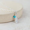 Sterling Silver Feather And Turquoise Charm Anklet