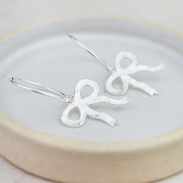 Sterling Silver Bow Hoops