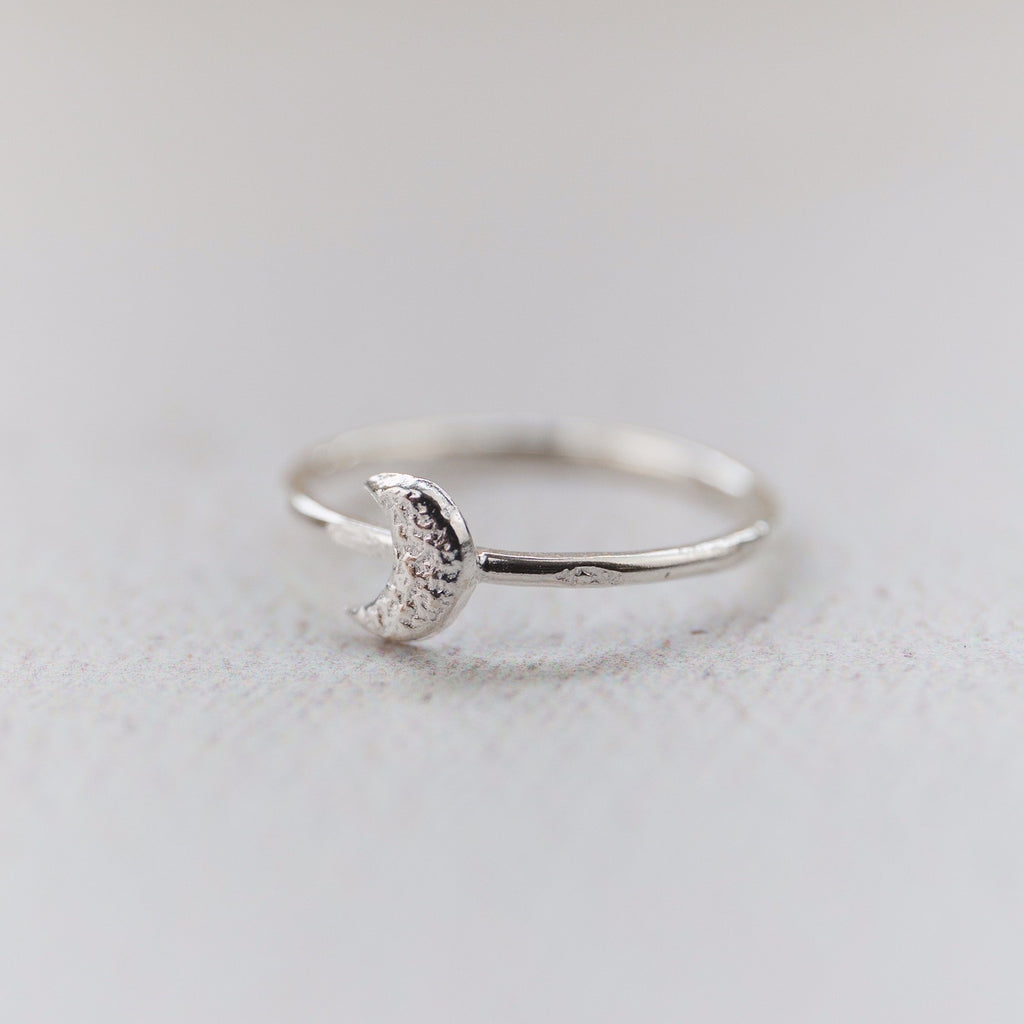 Sterling Silver Mini Moon Ring