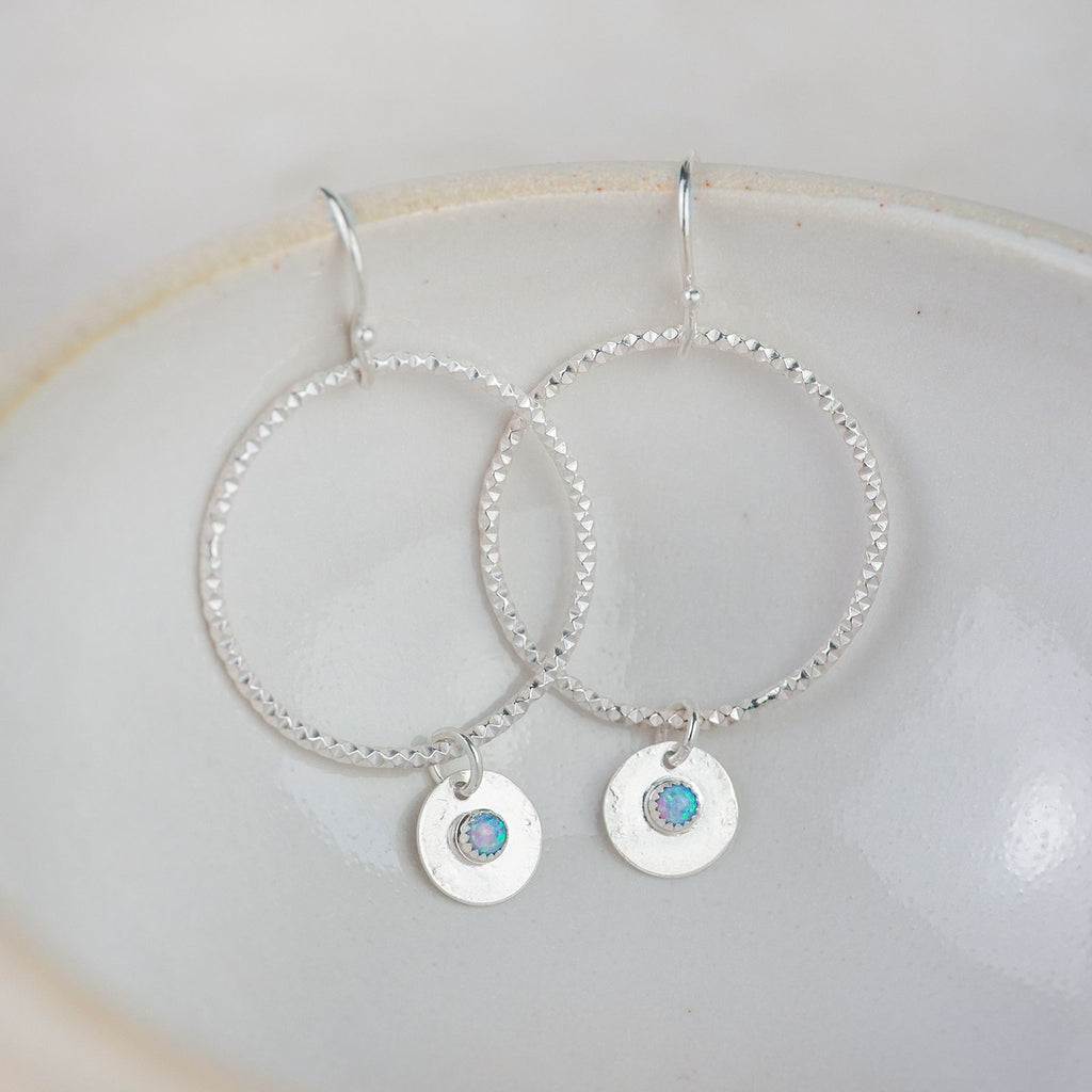 Sterling Silver Boho Earrings with Semi Precious stone