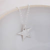 Sterling Silver Large Textured Star Pendant