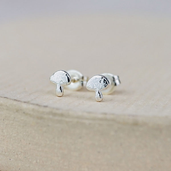 Sterling Silver Mini Mushroom Studs