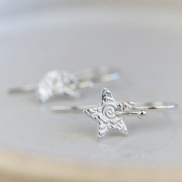Sterling Silver Mini Textured Mismatch Earrings