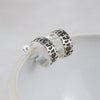 Sterling Silver Leopard Print Textured Hoops