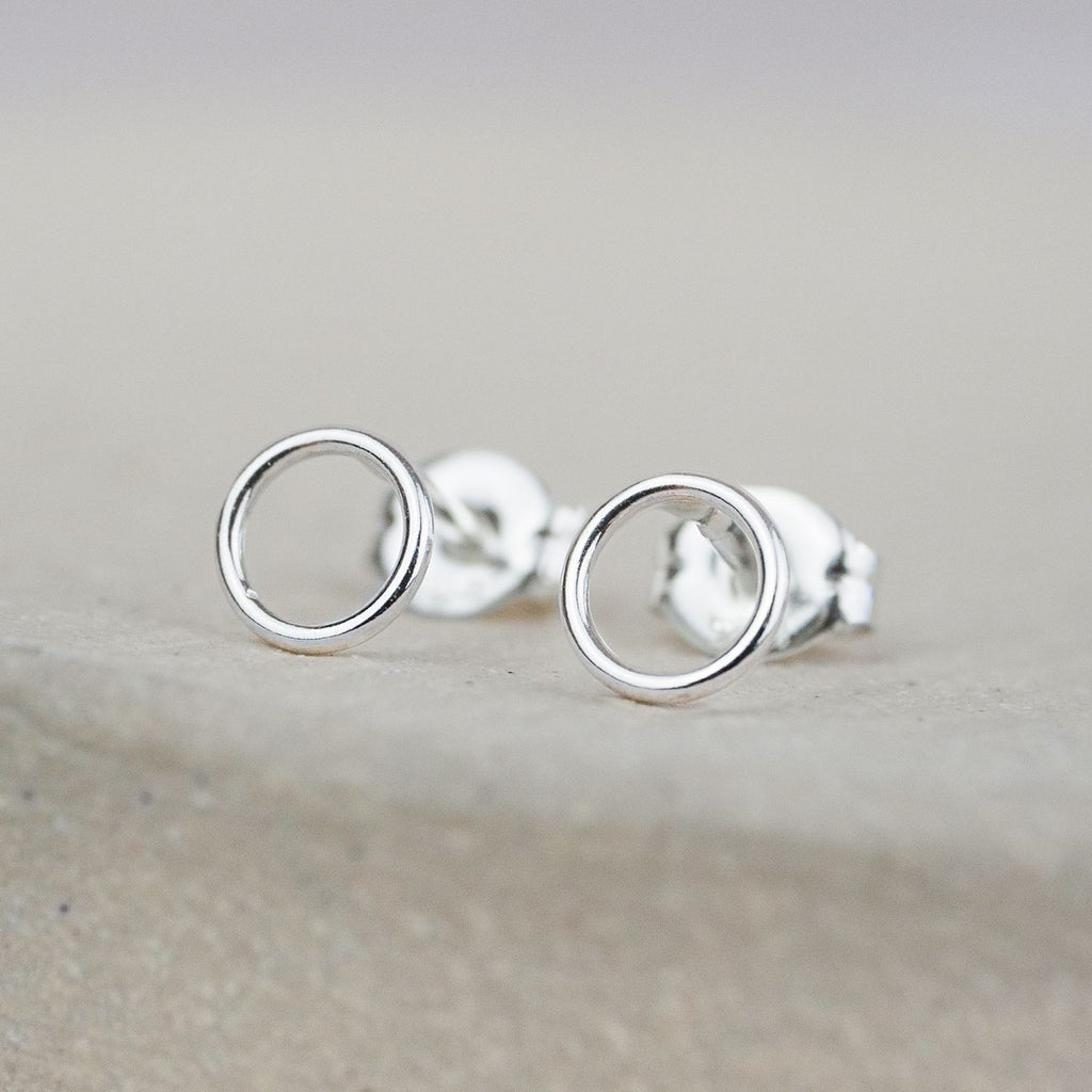 Sterling Silver Mini Geo Circle Studs