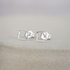 Sterling Silver Mini Geo Square Studs