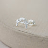 Sterling Silver Mini Cross Studs