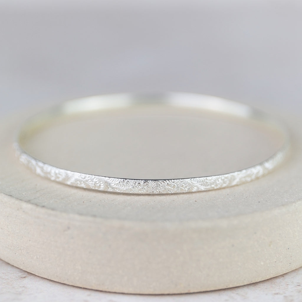 Sterling Silver Lace Bangle