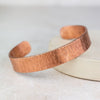 Wide Unisex Woodgrain Texture Copper Cuff