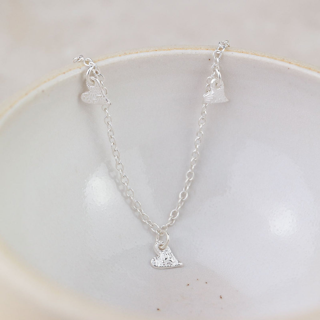 Sterling Silver Short Tilted Heart Necklace