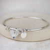 Sterling Silver Heart and Semi Precious Bangle