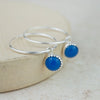 Sterling Silver Large Gemstone Hoops