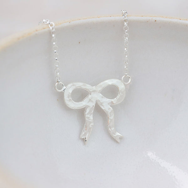 Sterling Silver Bow Necklace