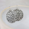 Sterling Silver Large Leopard Print Disc Earrings