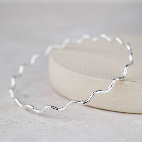Sterling Silver Geo Swirl Bangle