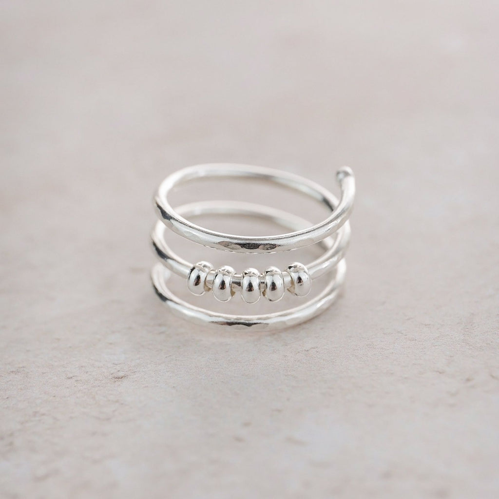 Sterling Silver Beaded Fidget Ring