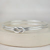 Sterling Silver Double Love Knot Bangle