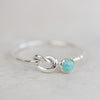 Sterling Silver Love Knot Gemstone Rings