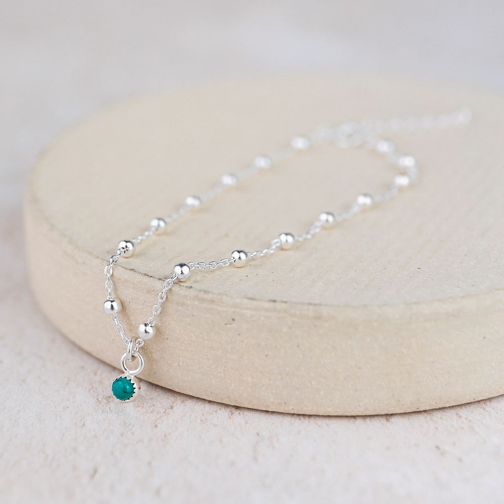 Sterling Silver Birthstone Satellite Chain Bracelet
