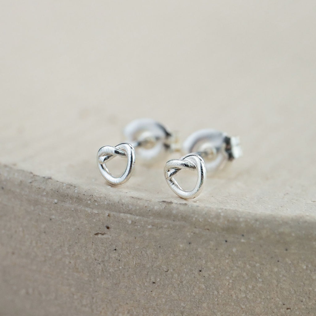 Sterling Silver Mini Love Knot Studs