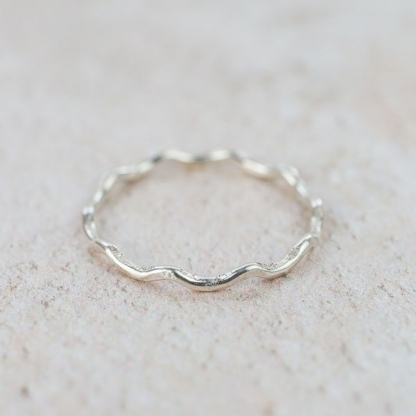 Sterling Silver Geo Wave Ring