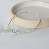 Sterling Silver Mini Nugget Bracelet with Semi Precious Stone